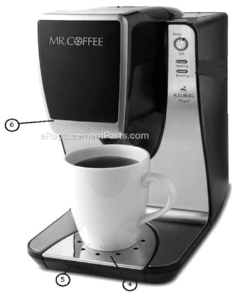 Page A Diagram and Parts List for BVMC-KG1  Mr Coffee Coffee Maker